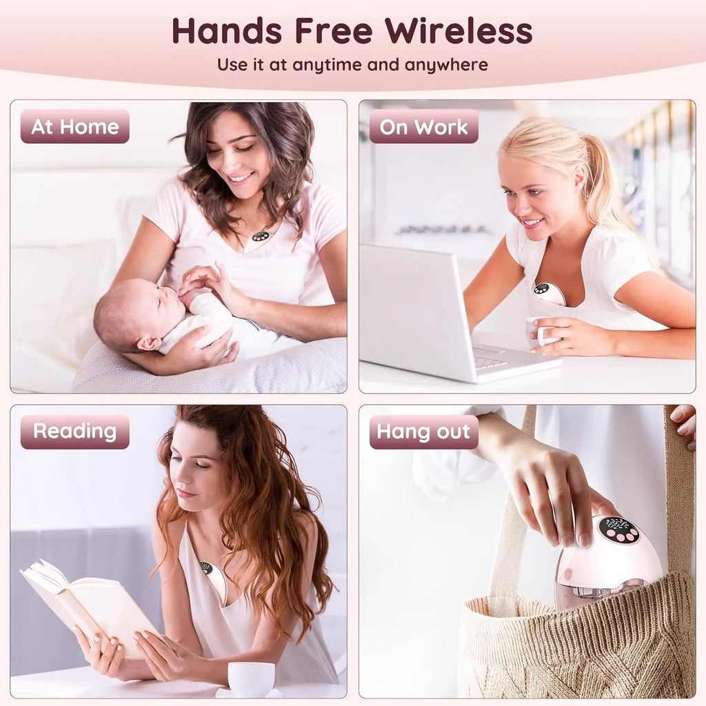 Wearable Breast Pump Electric Handsfree BPA Free With Heating &UV Sterilize Lid Optional Silent Wireless Upgrade Breastmilk Pump
