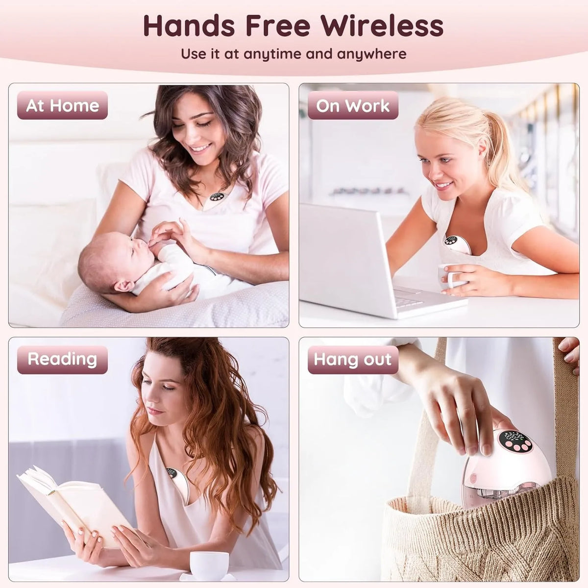 Wearable Breast Pump Electric Handsfree BPA Free With Heating &UV Sterilize Lid Optional Silent Wireless Upgrade Breastmilk Pump
