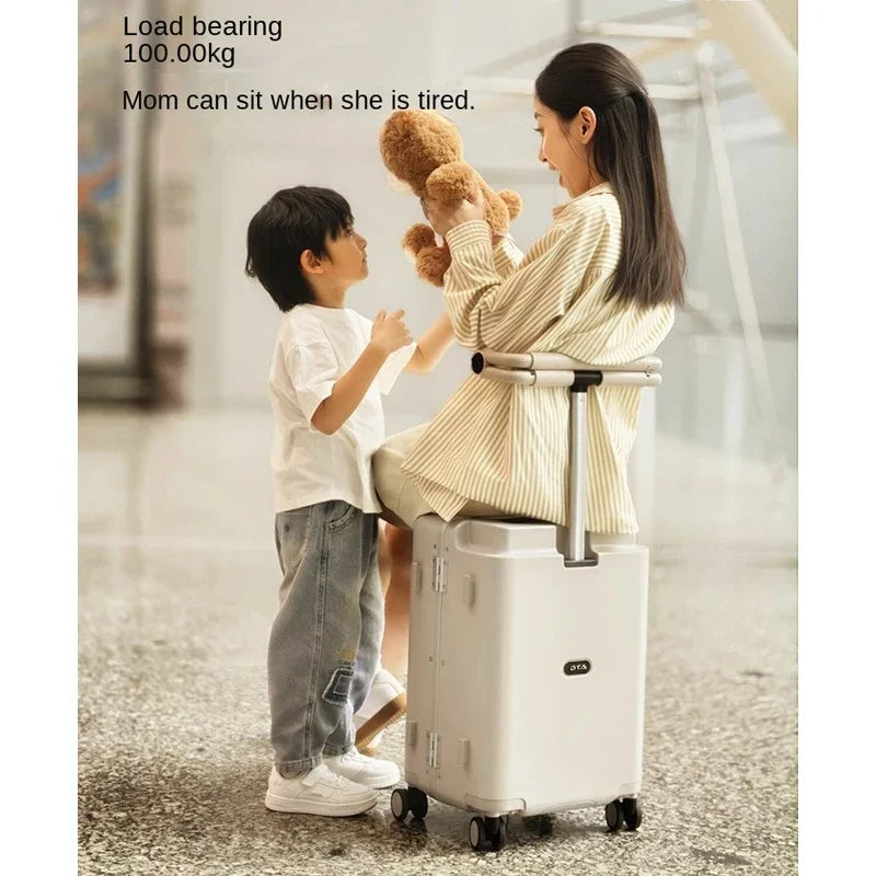 KO-KU 20 inch Carrier suitcase for children can sit and ride Aluminium Frame Travel suitcase with brake wheels 어린이캐리어