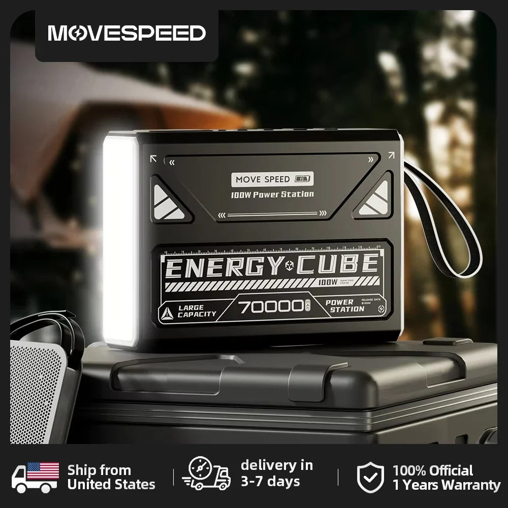 MOVESPEED 140W Power Bank 70000mAh Large Capacity External Battery Charger Outdoor Camping Power Station for LaptopMacBook Pro