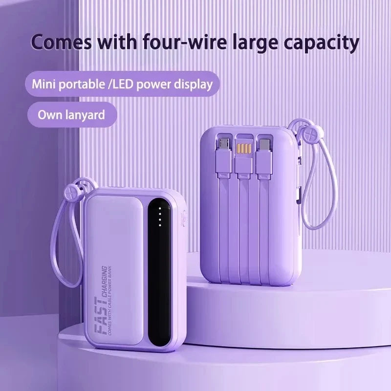 Lenovo 2026New 120W Super Fast Charging 500000mAh 4 In1 Cables Portable Powerbank Power Bank For Iphone Huawei Samsung