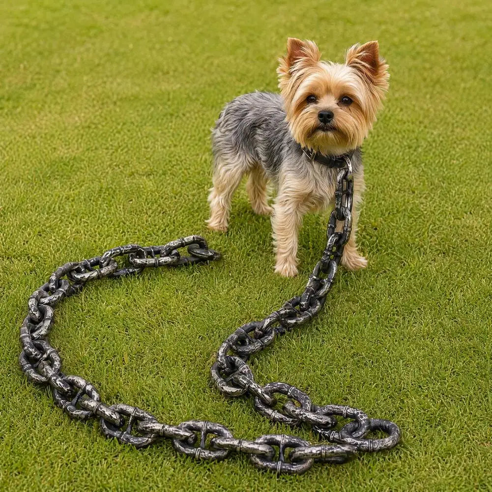 Giant Chain Dog Leash, Lightweight Plastic Chain Pet Leash, Looks Like Iron Chain, Stylish Big Chain Leash for Small Dogs