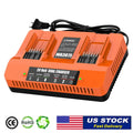 Powilling 2Port WA3875 Fast Charger for Worx 20v Battery WA3525, WA3520, WA3575, WA357