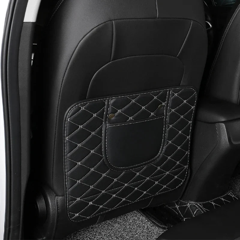 New PU Leather Car Anti-Kick Mats Auto Seat Back Protector Cover For Children Car Back Seat Anti-Dirty Pad Car  Accessories