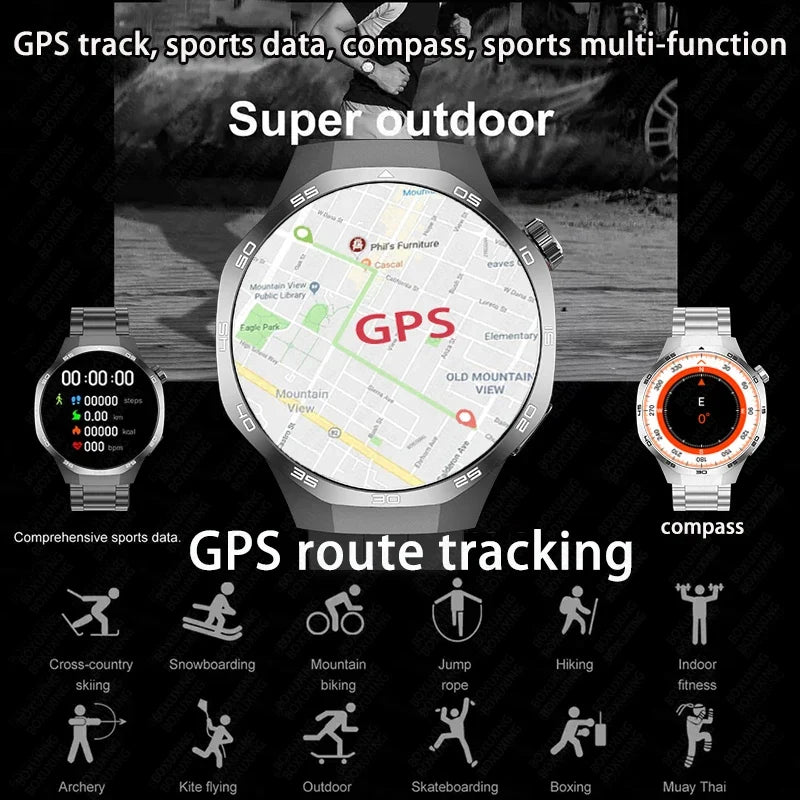 2026 New BOXUXING Watch 5 MAX Smart Watch HD AMOLED Screen NFC GPS Tracker Bluetooth Call Health Waterproof Smartwatch Men Women