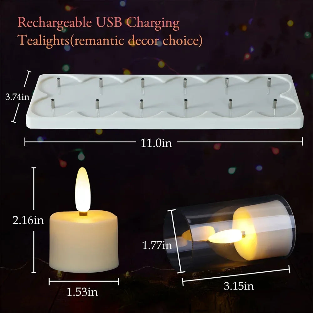Rechargeable Flameless Candles ﻿Led Candle Electronic Warm Light Lamp With Timer Remote For Home Decor Wedding Candle Lights