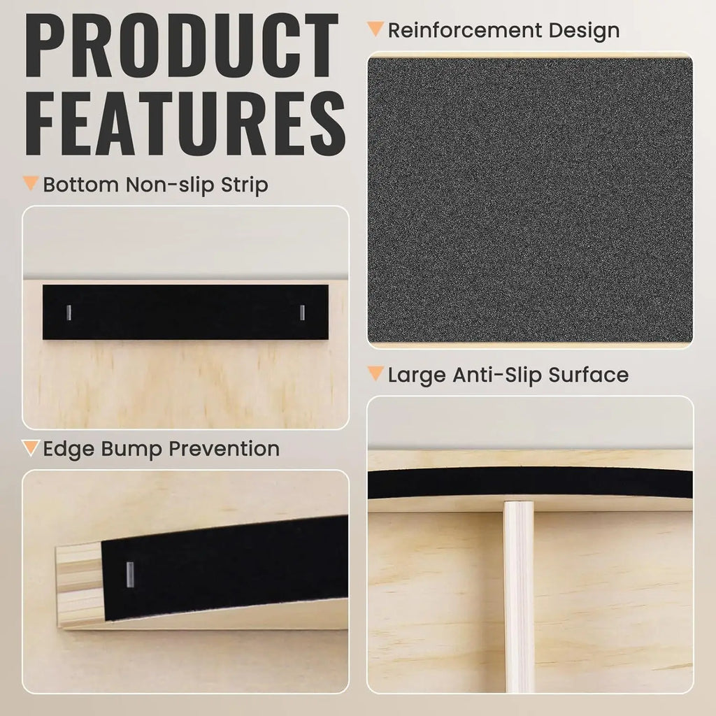 350LBS Anti-Slip Balance Board Professional Wooden Wobble Board for Adults Physical Therapy Standing Desk Core Strength Training