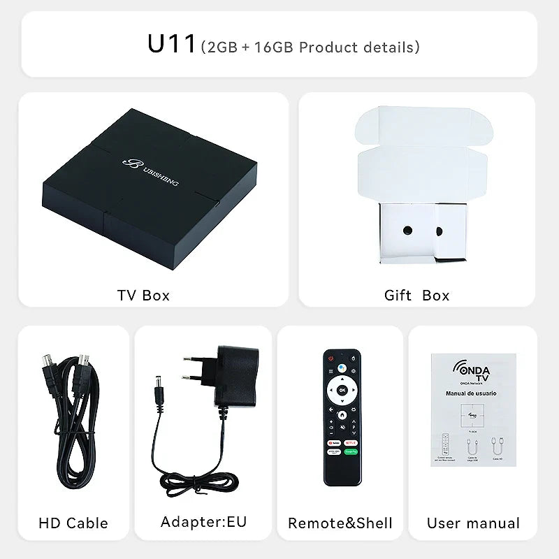 Smart TV Box IPTV 4K Android 13 Bluetooth 5.2 Wifi6 2GB16GB Google TV APP Netflix  Media Player support Spanish,French,Russian