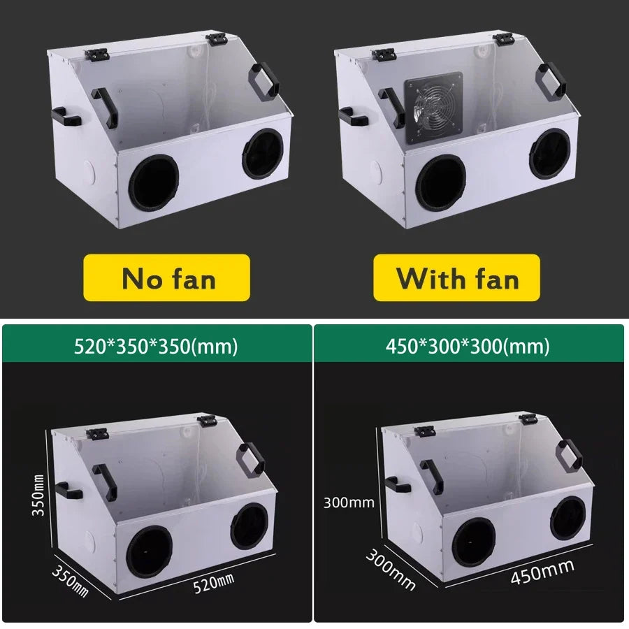 Grinding Dust Box Metal Structure Dust Box Ventilation Fan Dust Extraction Box for Craft Work Sanding Polishing