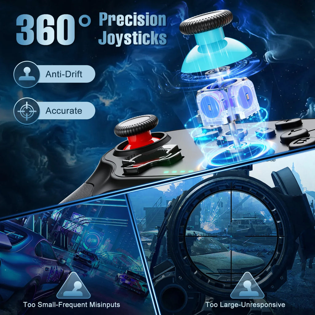 Gamepads For Switch Oled/Lite/PC/Android/IOS Wireless Controller 6-axis Gyro Joystick Turbo Dual Vibration Game Remote Controle