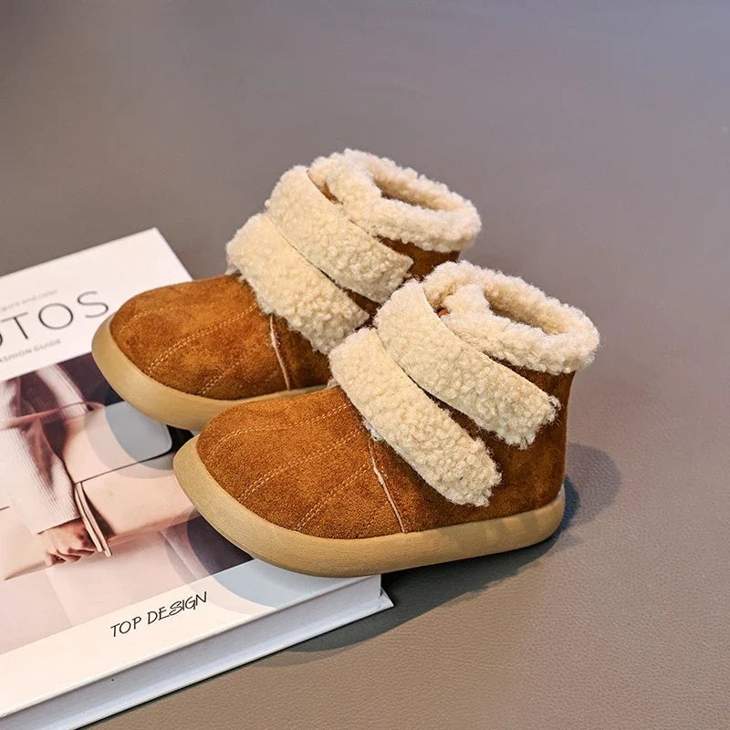 Girls' Winter Boots – Warm Plush Ankle Boots for Outdoor