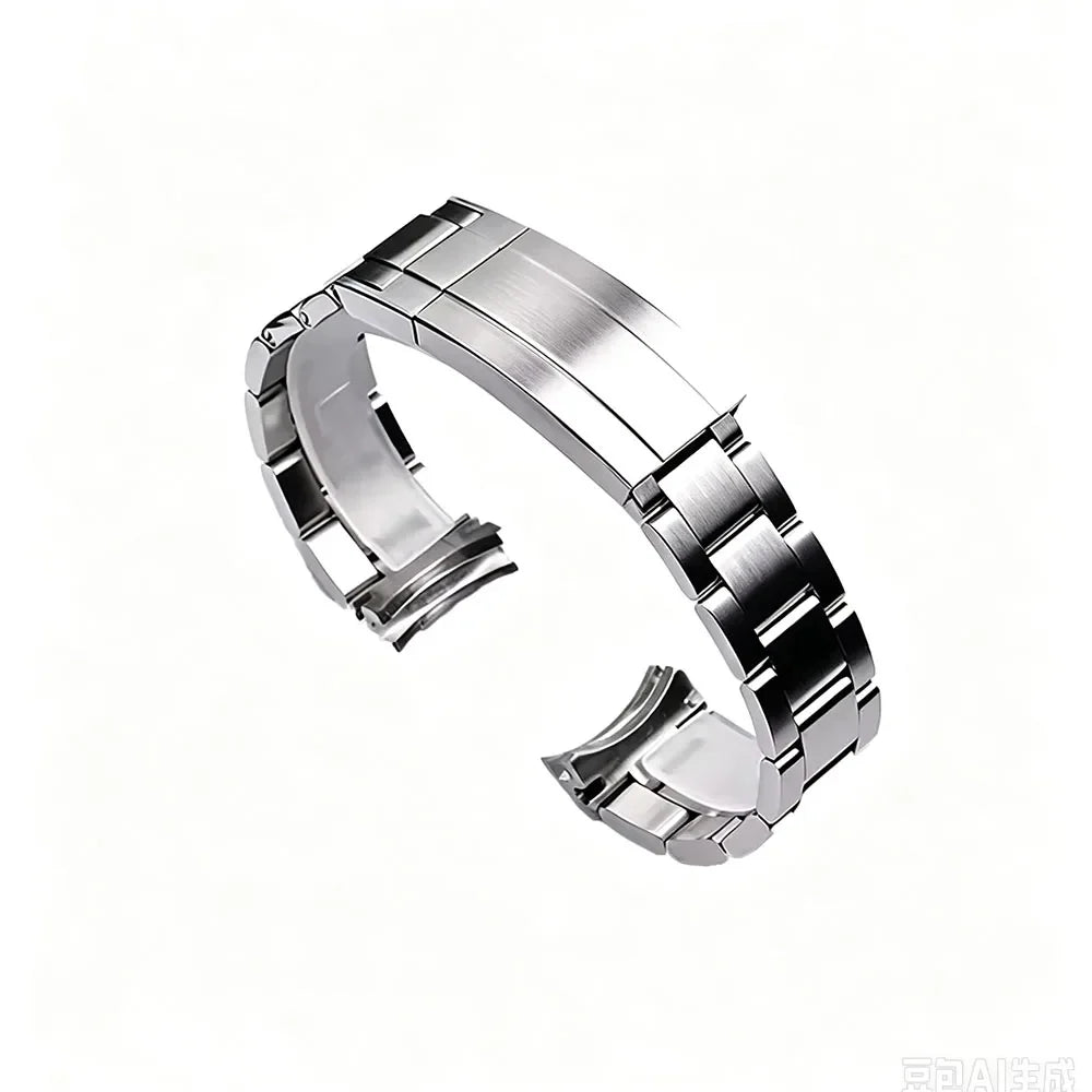 20mm 21mm For Rolex SUBMARINER DAYTONA SUP GMT Fit NH35 NH36 Curved End Interface Men's Oyster Solid Stainless Steel Watchband