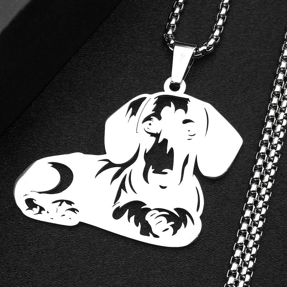 Dachshund Dog Chain For Women Men Stainless Steel Silver Color Lovely Animal Family Pet Fashion Necklace Jewelry Accessory
