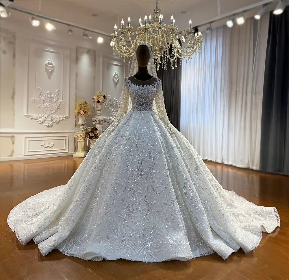 Customized Luxury Full Beading Luxury Wedding Dresses  Amanda Novias Official