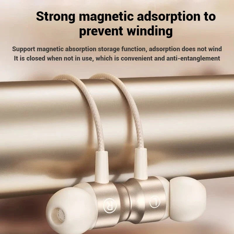 EARDECO 6D Stereo Headsets Metal Type C&3.5mm Wired Gamer Earphones Magnetic In-Ear Headphones For Samsung Handfree HD Call