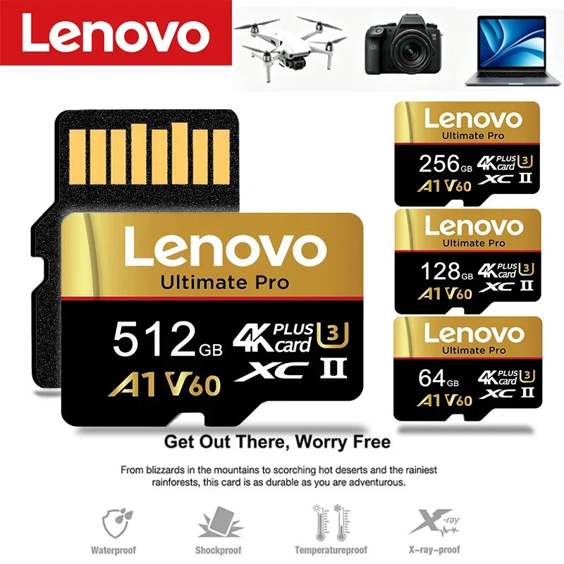 High Capacity Lenovo 512GB Memory Card Micro TF SD TF Cards SD Cards 128GB Class 10 32GB V30 for Driving Recorder/PC/Mac