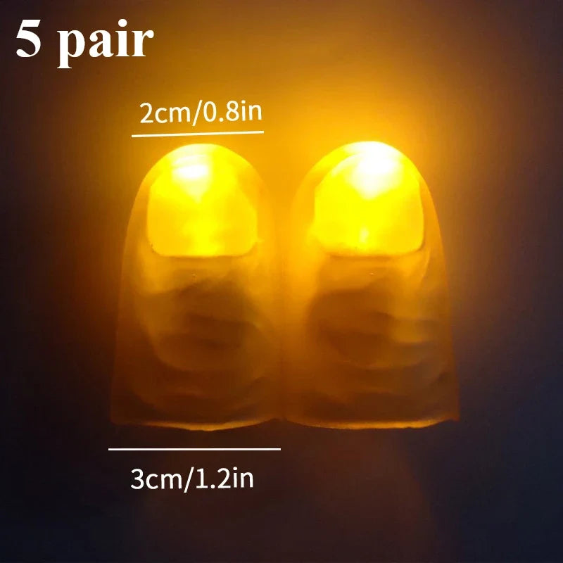 1/5pcs Luminous Thumb Glowing Props Thumb Finger Light Magic Trick Glow in the Dark Light Up Home Party Decoration