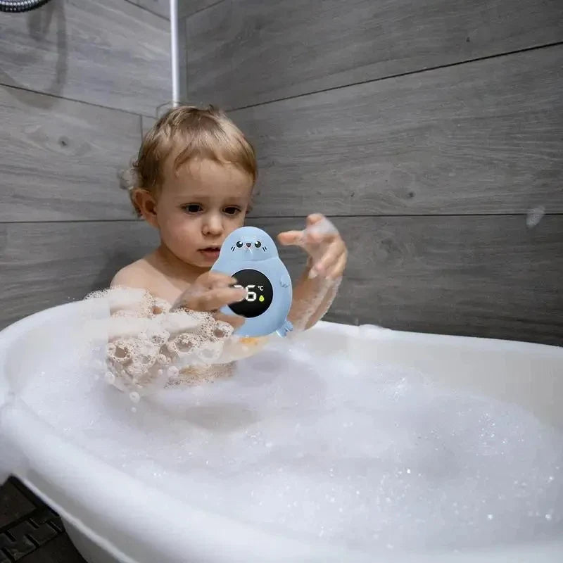 Baby bath thermometer Tub Temperature Monitor Hot Cold Water Resistant Temperature Warning Monitor Upgraded Sensor LED display