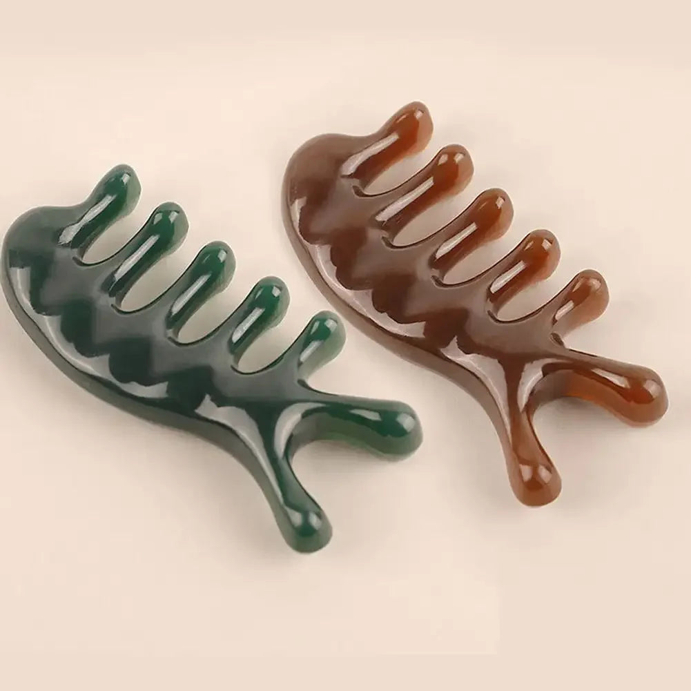 Cow Bone Meridian Comb  Portable Massage Five Finger Comb Scalp Massager Scalp Health Care Cattle Horn Comb