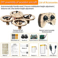 DIY Wooden Drone Kit Wooden Assembled Remote Control Toy Fixed Kit Remote Controlled Toys DIY Kit Training Quadcopters For Kids