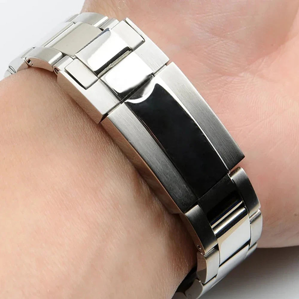 20mm 21mm For Rolex SUBMARINER DAYTONA SUP GMT Fit NH35 NH36 Curved End Interface Men's Oyster Solid Stainless Steel Watchband