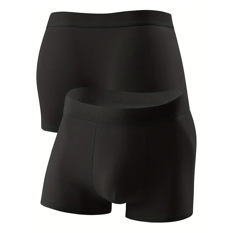 3-Piece Set Of Men's Black Sexy Boxer Shorts, Soft And Breathable Casual Underwear, Men's Comfortable Boxer Shorts
