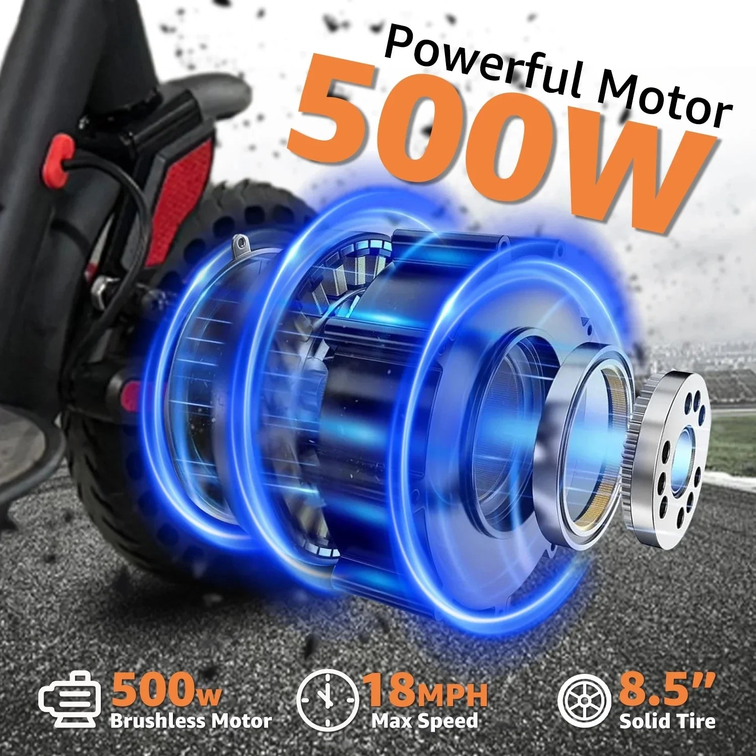 Foldable Smart Electric Scooter for Commuting 36V 500W Motor Escooter 25 Miles Long Range Smart Adult Electric Scooter for APP