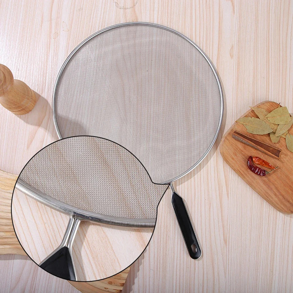 19-33cm Stainless Steel Oil Splatter Screen Frying Pan Mesh Guard Kitchen Cooking Tools Multi-Purpose Filter Net For Frying Pans