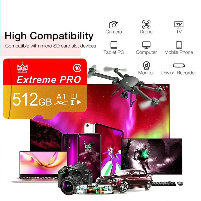 Micro Class10 32/64/128/256/512gb Memory for Smartphone Original Tf Flash Card Flash Class 10 U3 High Quality Premium High Speed