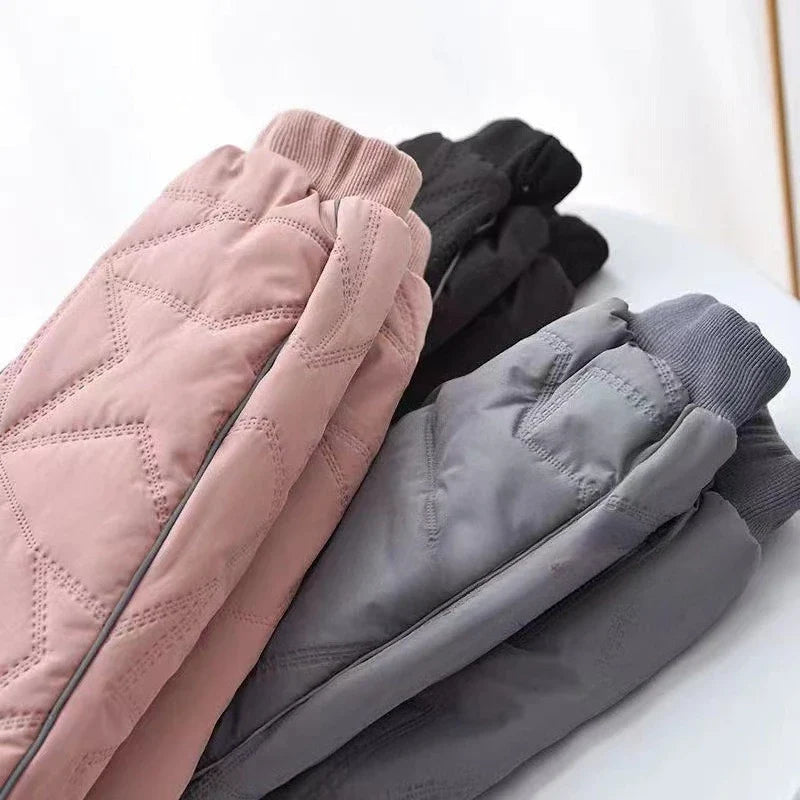 Kids Winter Thermal Pants, Cotton Padded Warm Trousers for Snow Play