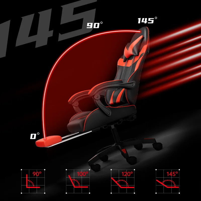 2026 New Home and Commercial LED Light Bluetooth Audio E-sports Chair Rotatable Lifting Roller Back Chair with Leg Rest High Qua