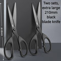 Deli 210/175mm Black Stainless Steel Scissors Business Office Stationery Home Tailor Shears Kitchen Knife Cutter Cutting Tool