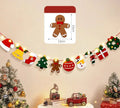 DIY Handmade Pull Flag Banner with LED Light String Merry Christmas Holiday Ornaments Home Room Background Christmas Decoration