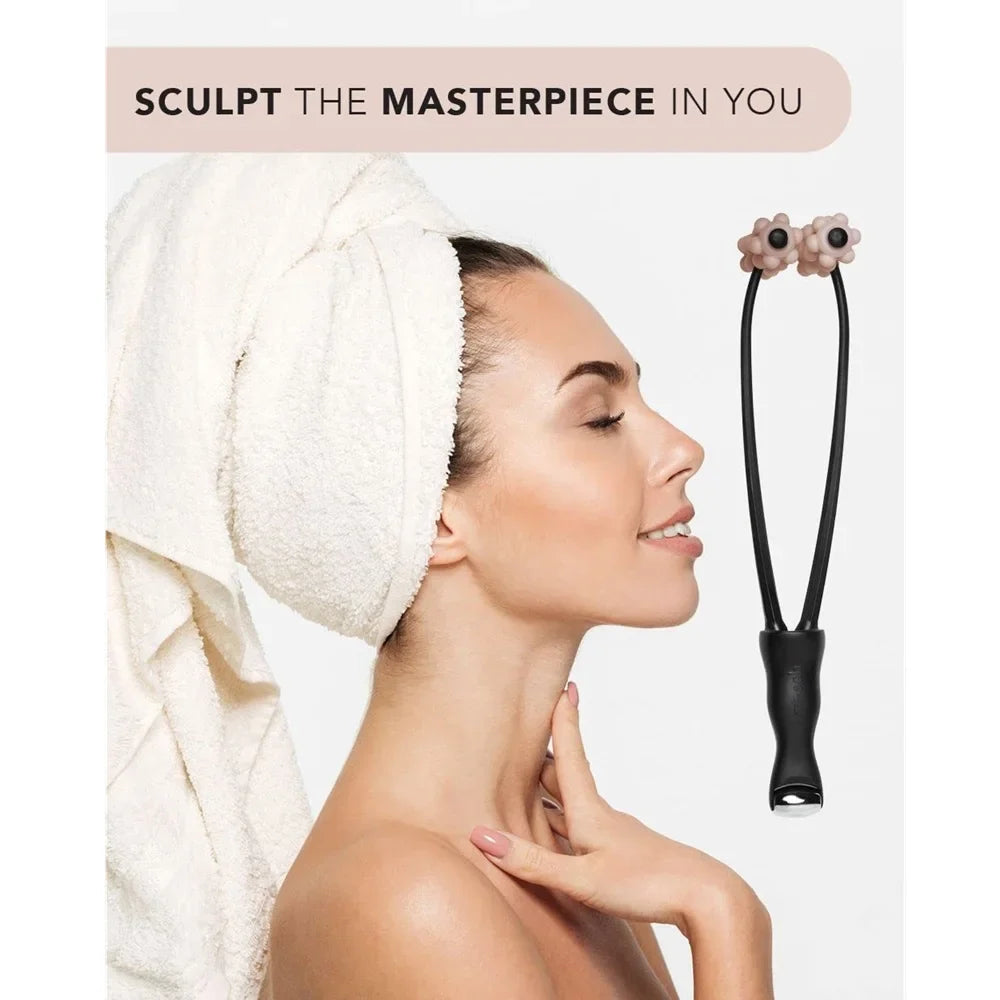 2-in-1 Facial Lifting Roller for Firming Wrinkles Skin Tightening V Jawline Sculpt Face Eye Massager Home Beauty Tools