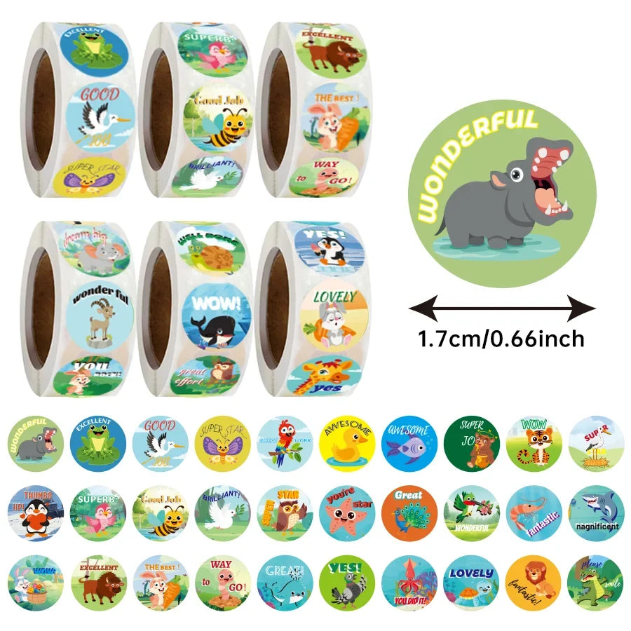 3000 PCS Mini Teacher Stickers Classroom Stickers Motivational Stickers for  Animals Stickers