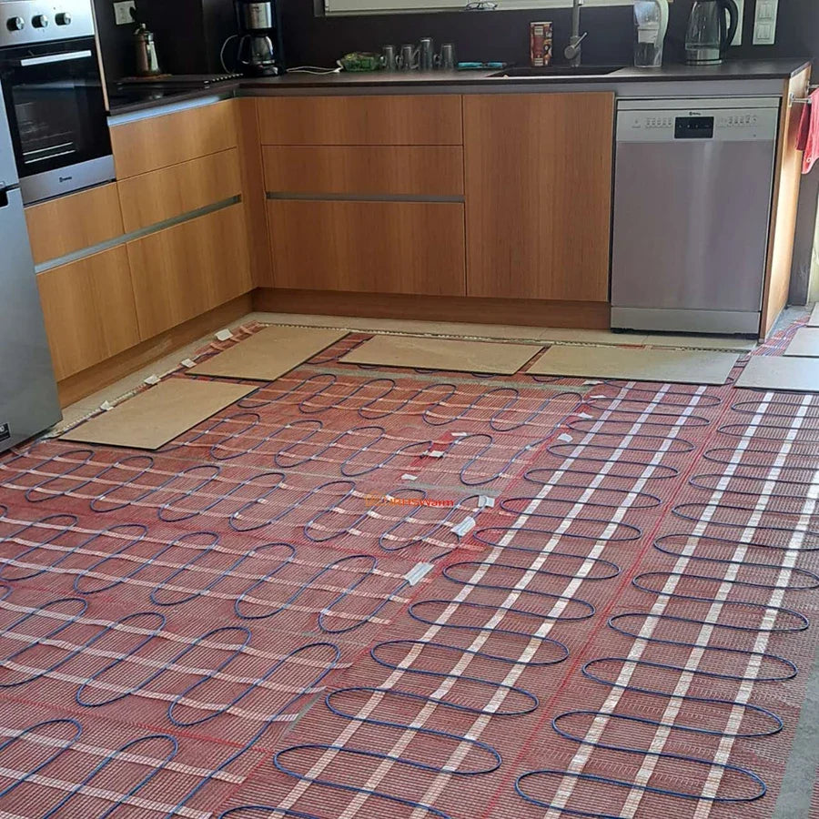 Radiant Electric Floor Quickly Heating System With Required Wifi Programmable Thermostat Includes Sensor Red Or White  Warm Mat
