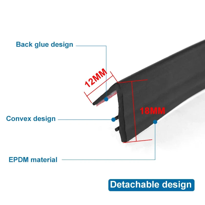1PC Car Window Seal Strip Rubber Car Side Window Gap Filler Noise Insulation Waterproof Windproof 7-Shape Sealing Strips