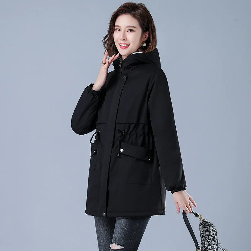 Women's Winter Puffer Coat, Warm Cotton Hooded Casual Parka