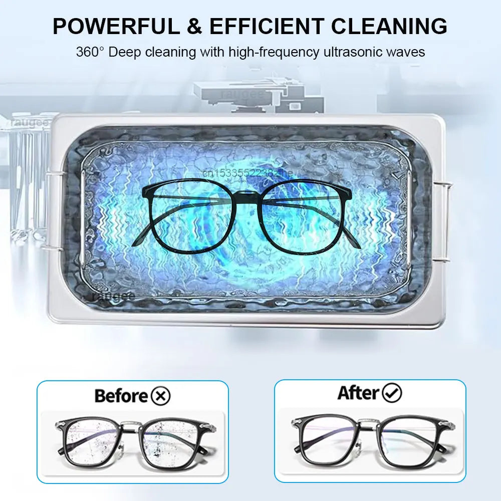 Ultrasonic Cleaner 800ml High Frequency Vibration Portable Mini Washing Machine for Jewelry Watches Glasses Ultrasonic Cleaner