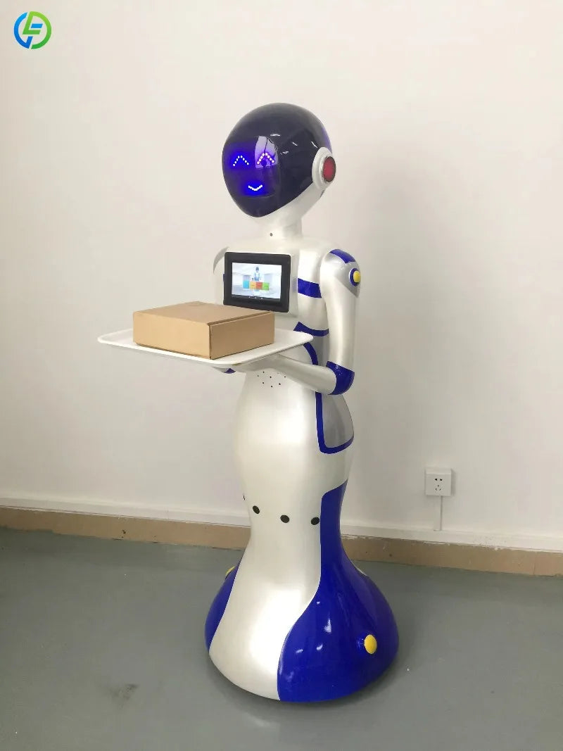 Customized CE Certificated Intelligent Humanoid Waiter For Restaurant Food Delivery Robot