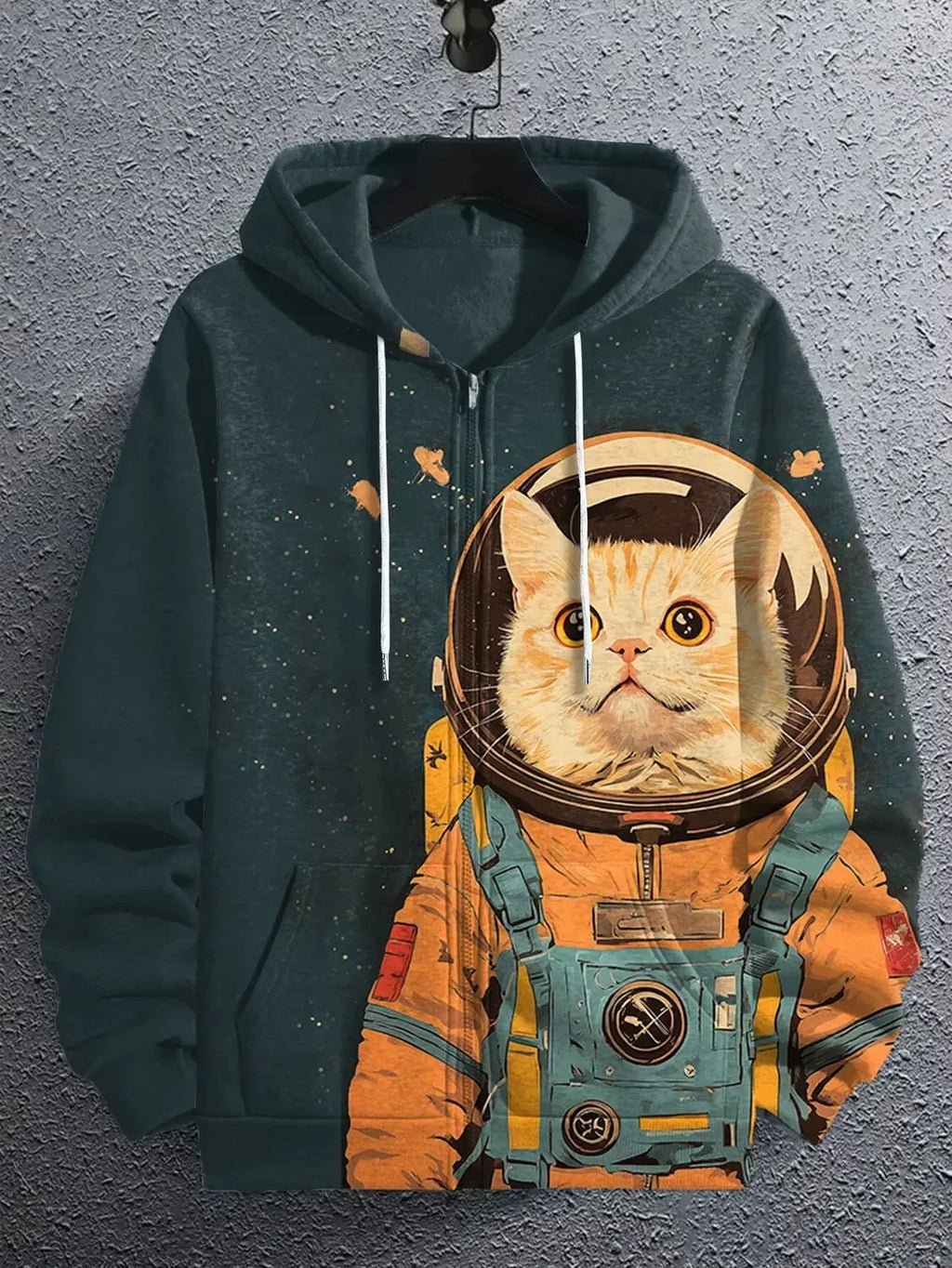 Cartoon Graffiti Cat 3d Print Zipper Hoodies Sweatshirts
