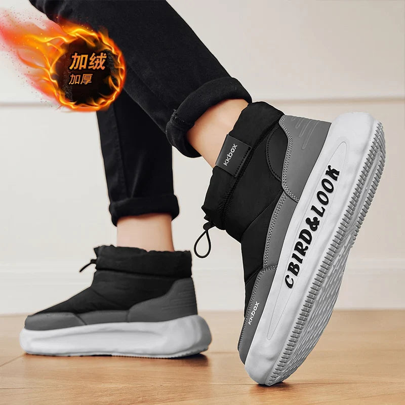 Men's Winter Velvet Ankle Boots, Warm Stylish Winter Shoes