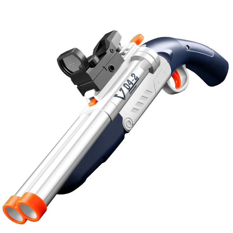 Double-barrel Toy Guns Soft Bullet Shell Throwing Rifle Manual Shooting Launcher Airsoft Gun for Adult Kids Outdoor Games