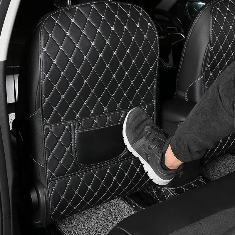 New PU Leather Car Anti-Kick Mats Auto Seat Back Protector Cover For Children Car Back Seat Anti-Dirty Pad Car  Accessories