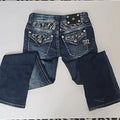 Street Y2K Spice Girl Vintage Low Waist Sequins Niche Design Slim Fit Washed Straight Jeans