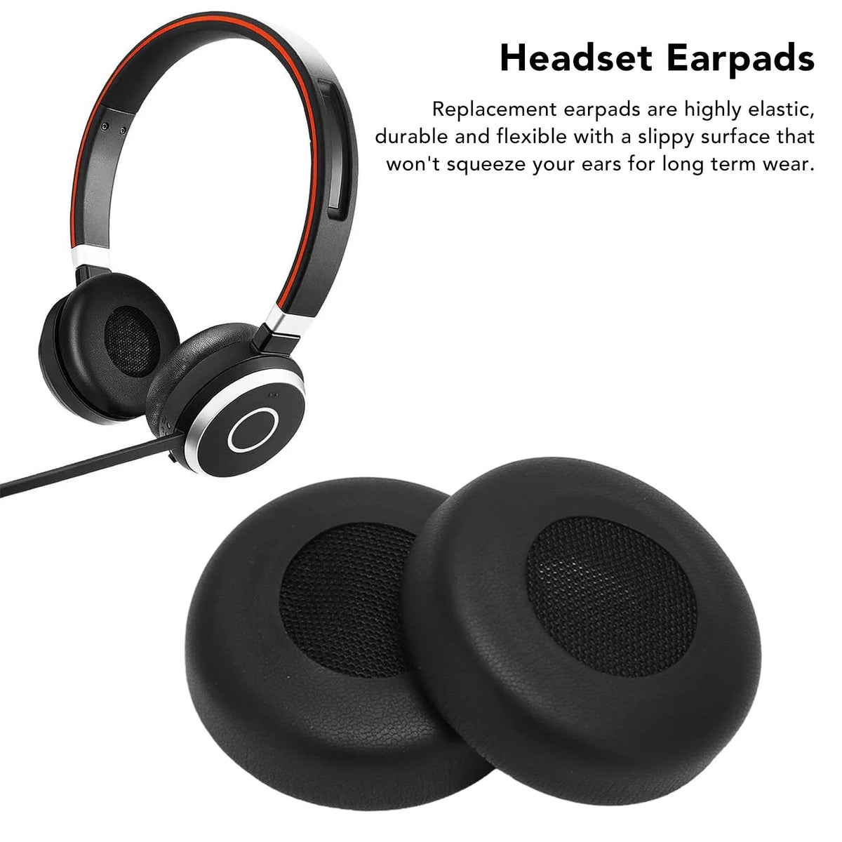 Replacement Earpads Professional Protein Leather Headphone Ear Cushions for Jabra Evolve 20 20se 30 30II 40 65 65+