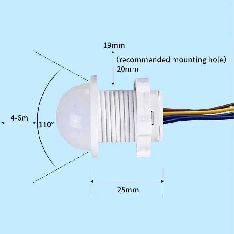 AC110-240V Automatic Sensor Light Switch LED PIR Infrared Motion Sensor Detection Mini LED Sensitive Night Light Indoor Outdoor