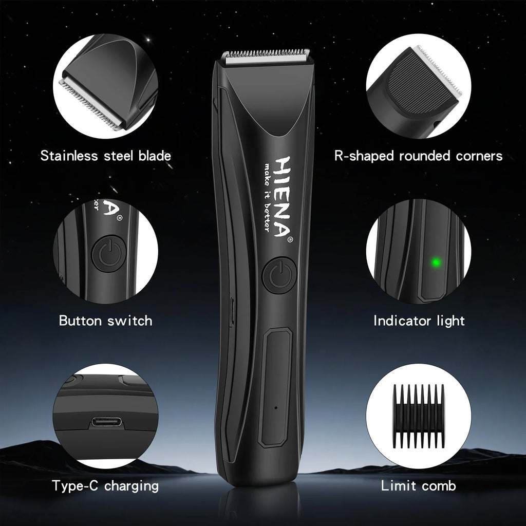 Electric Groin Hair Trimmer Pubic Hair Trimmer Body Grooming Clipper for Woman and men Bikini Epilator Rechargeable Shaver Razor