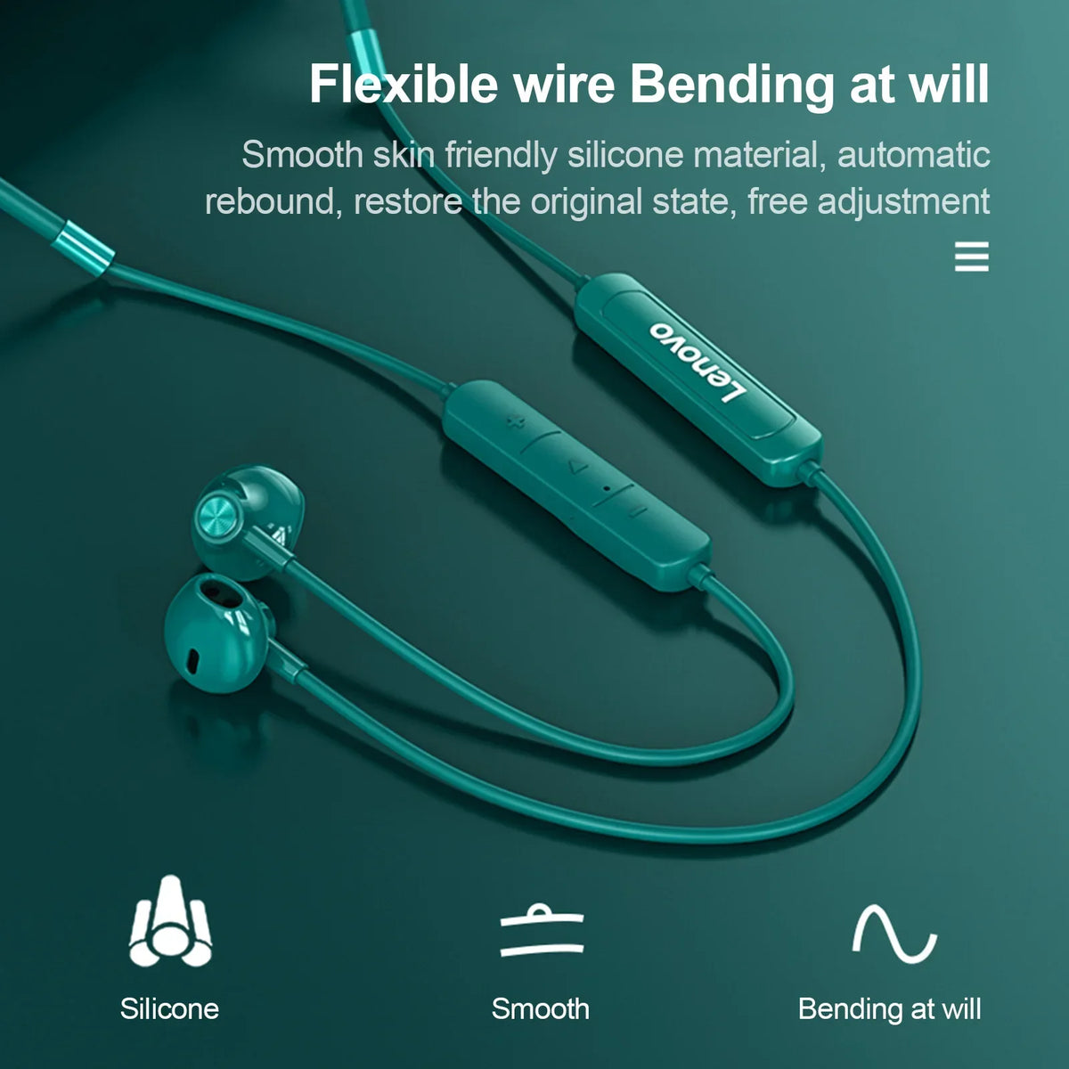 Lenovo Thinkplus SH1 Earphone Bluetooth Wireless Chip HIFI Sound Quality IPX5 Waterproof Sports Headset Magnetic Neckband Earbud