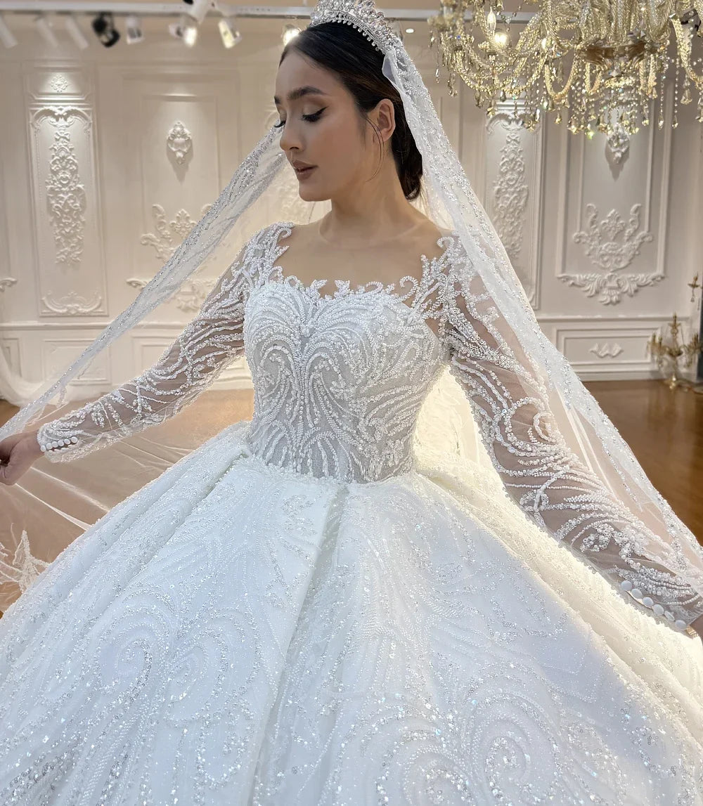 Customized Luxury Full Beading Luxury Wedding Dresses  Amanda Novias Official